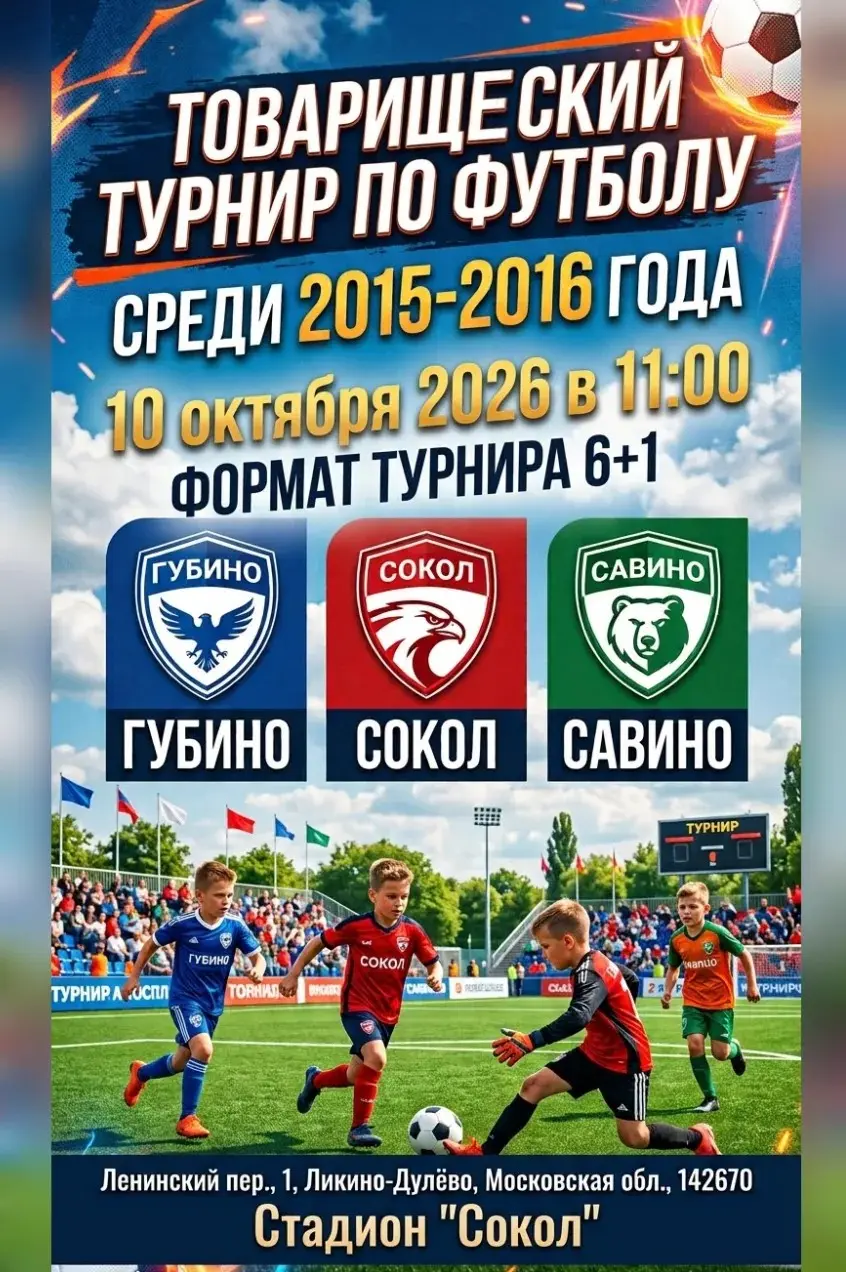 Товарищеский турнир по футболу среди 2015-2016 года